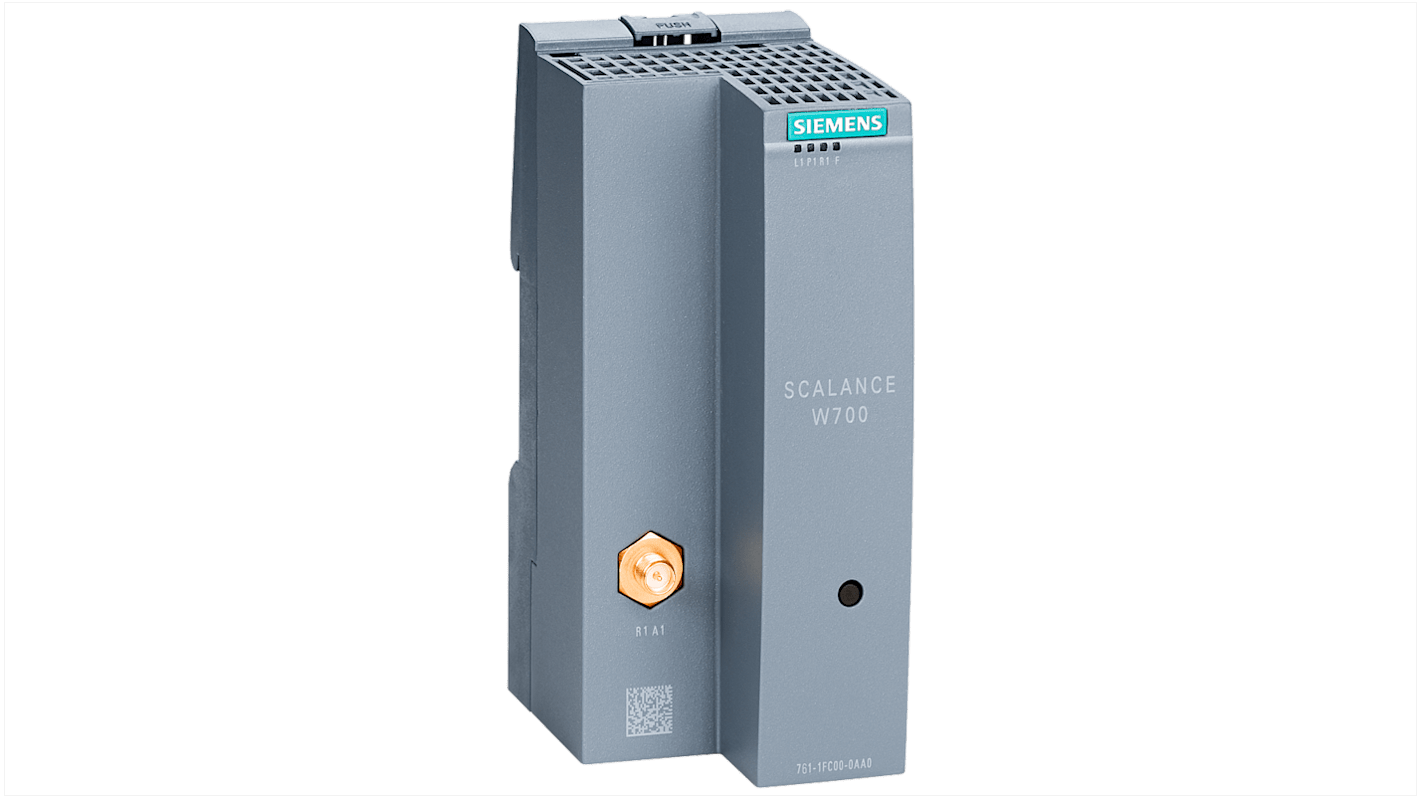 Access Point IWLAN Siemens 6GK5761-1FC00-0AA0, standard IEEE 802.11a/b/g/n, alimentazione 24 V c.c., grado di protezione IP20.