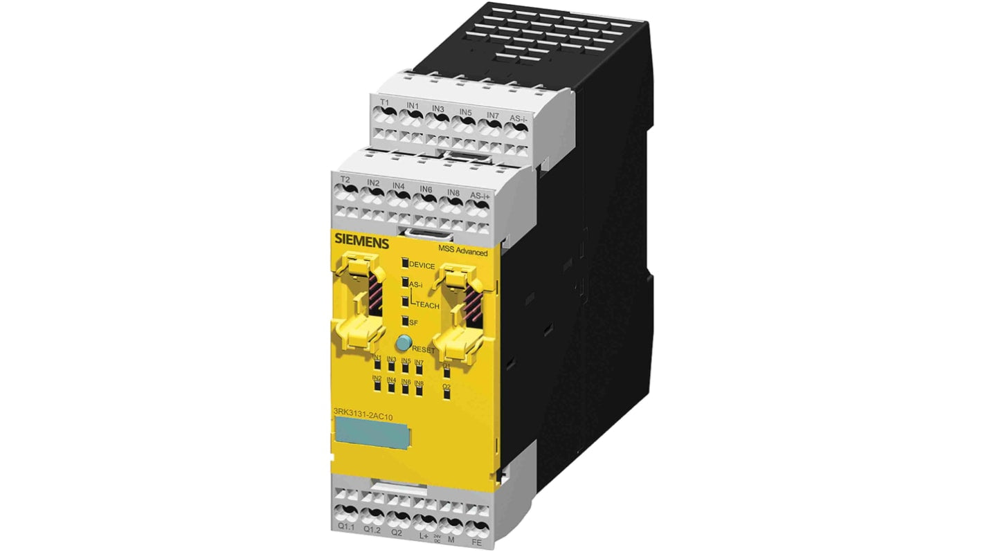 Controller di sicurezza Siemens 3RK3131-2AC10, unità centrale modulare, 4-8 I/O, 24 V DC, larghezza 45 mm, SIL3.