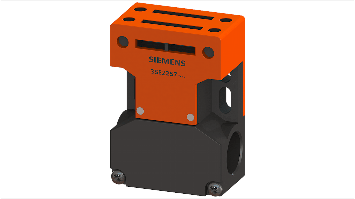 Interruttore di fine corsa Siemens 3SE2257-6XX, NC, con attuatore in plastica, 3 contatti, montaggio versatile.