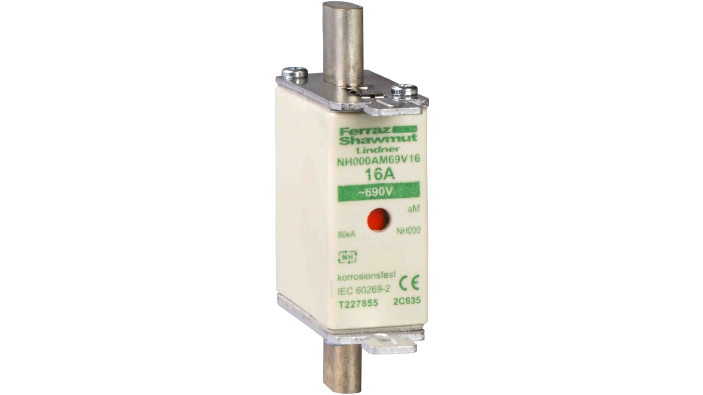 Fusibile NH1 aM 200A di Schneider Electric, 690V ca, con terminale maschio tipo DIN, disponibile in diverse misure. Codice DF2HA1201.