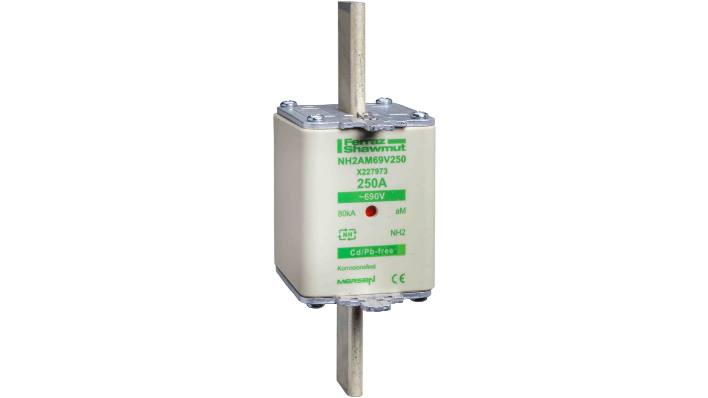 Fusibile NH2 aM 315A di Schneider Electric, 690V ca, con terminale maschio tipo DIN, disponibile in diverse misure.