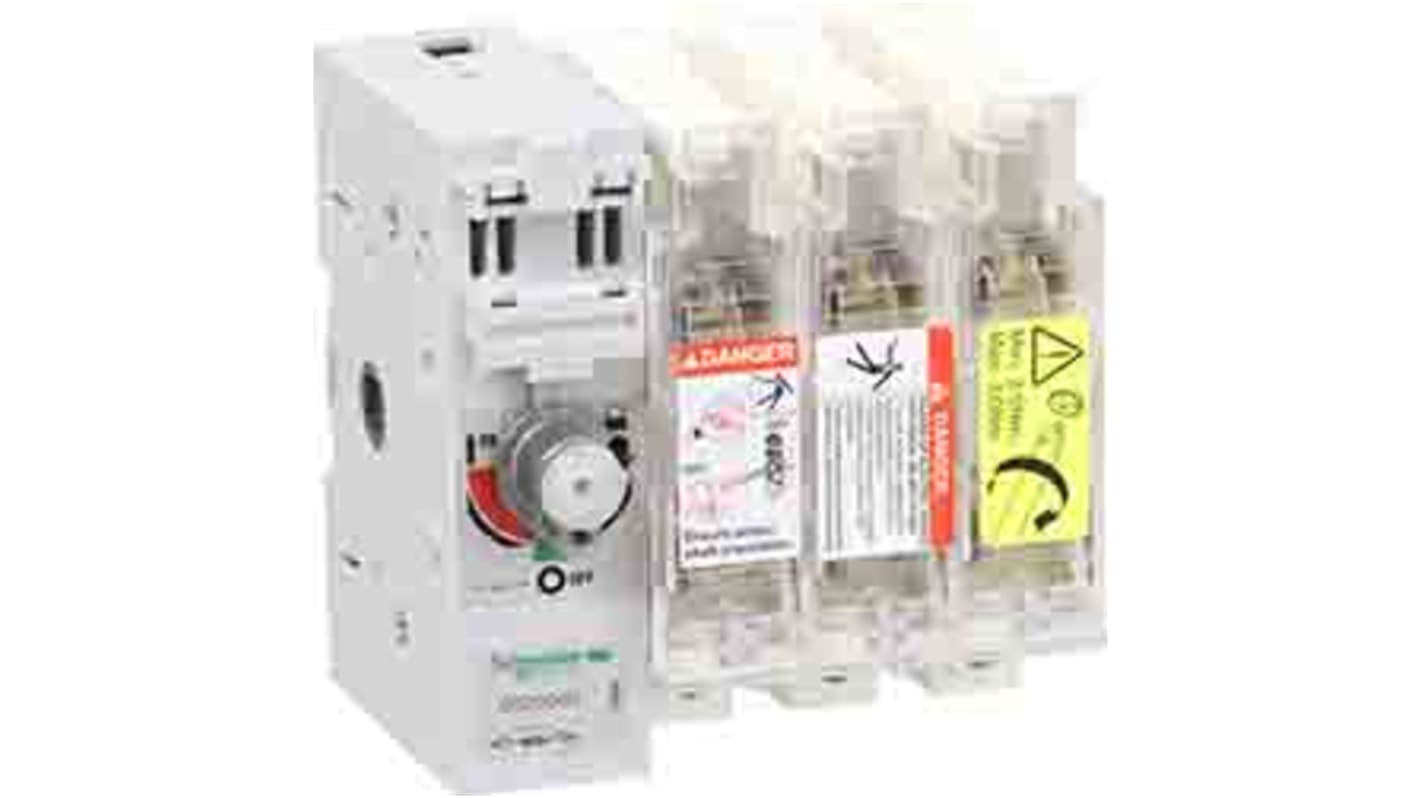 Sezionatore portafusibili Schneider Electric TeSys GS, 3 poli, 400A, maniglia sinistra, temperatura -20°C/+70°C.