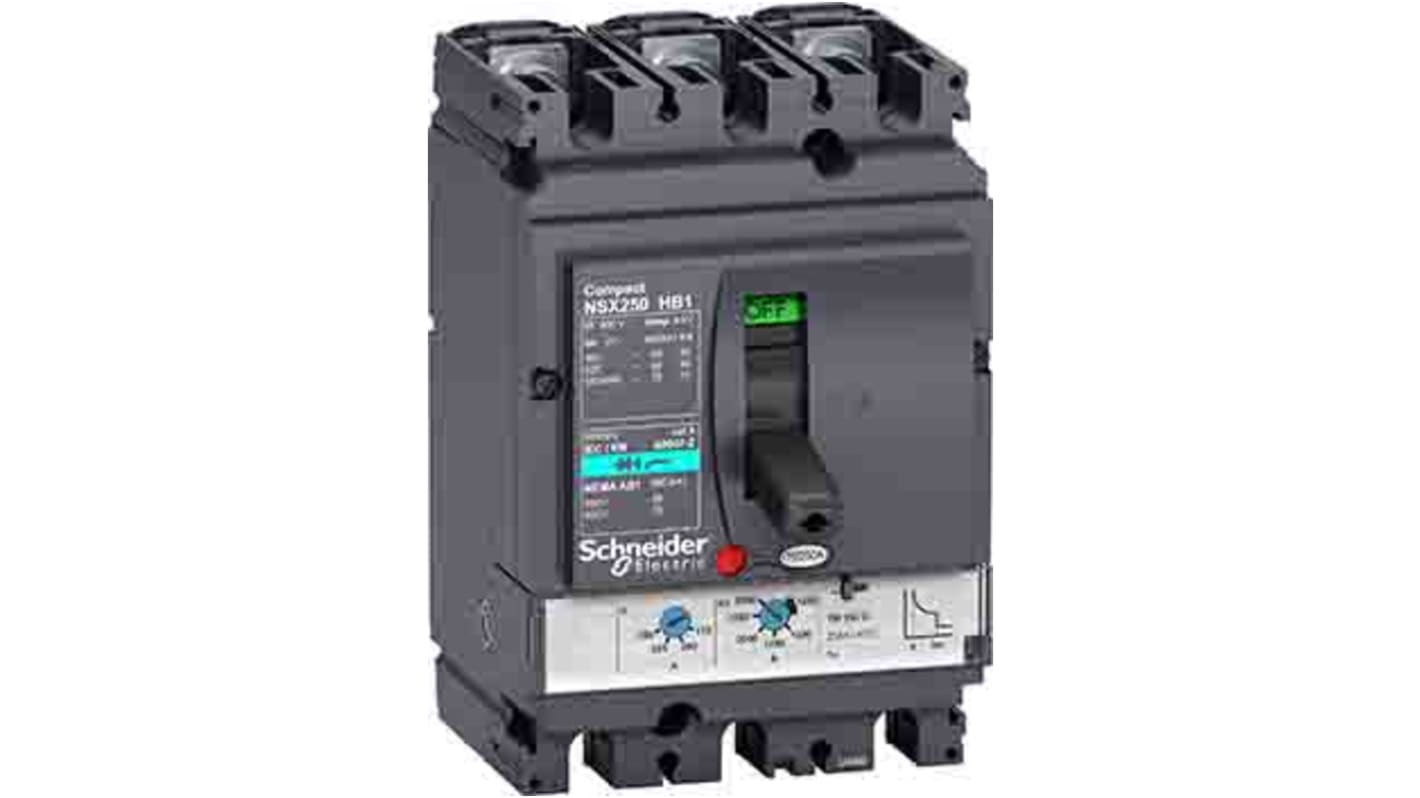 Interruttore magnetotermico scatolato Schneider Electric, 3 poli, 80A, 690V, montaggio fisso, serie NSX HB1.