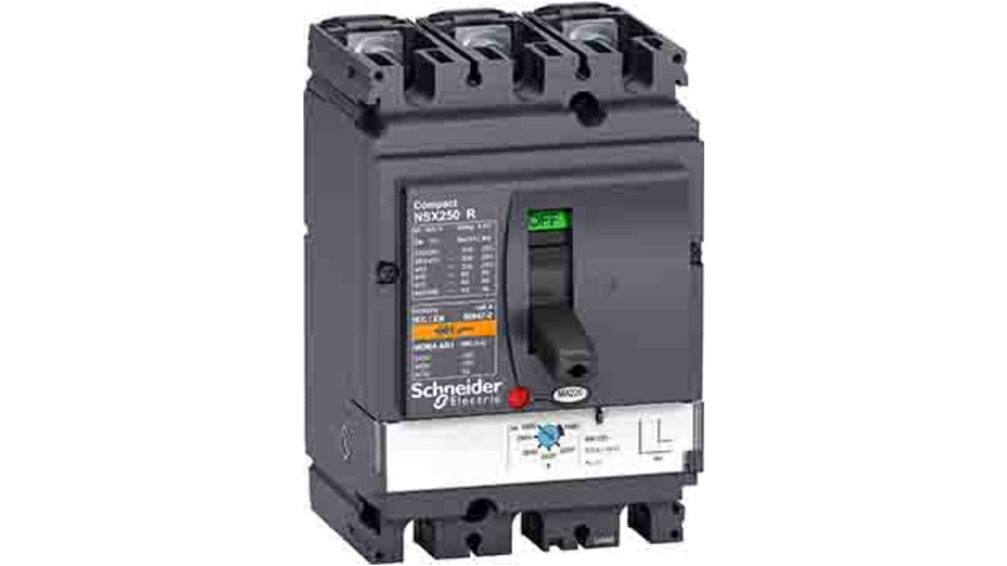 Interruttore magnetotermico scatolato Schneider Electric, 3 poli, 100A, 690V, montaggio fisso, serie NSX R.