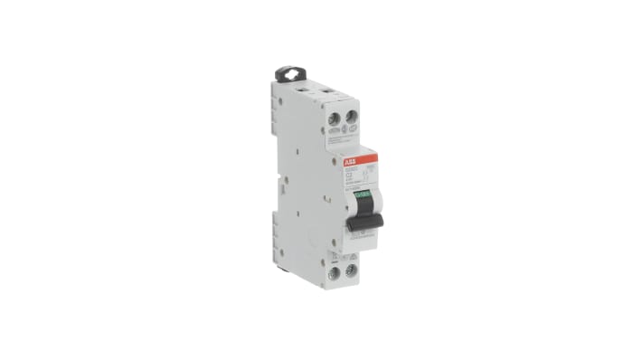 Interruttore magnetotermico ABB 2CDS252280R0024, Tipo C, 2 poli, 2A, 6 kA, montaggio su guida DIN, dimensioni 70mm x 18mm x 70mm.