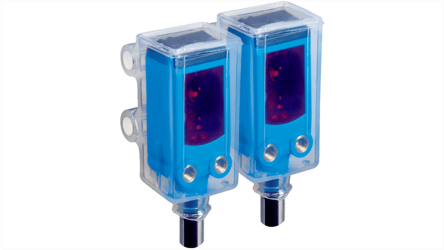 Sensore fotoelettrico rettangolare Sick WSE4T-3P1430, rilevamento fino a 3 m, IP68/IP69K, uscita luce, cavo in Teflon.