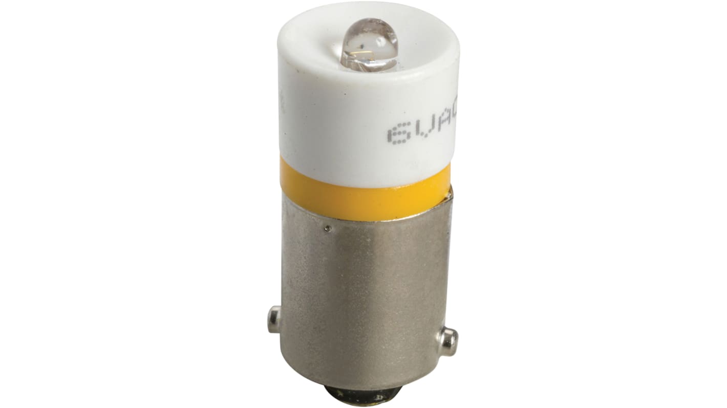 Lampadina LED BA9s Schneider Electric DL1CD0065, arancione, per pulsante illuminato, compatibile con serie XB4.