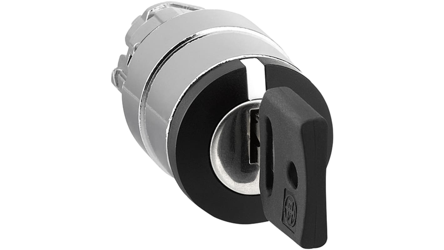 Testa selettore Schneider Electric ZB4BG04, 3 posizioni, Ø22 mm, metallo cromato, grado di protezione IP66.