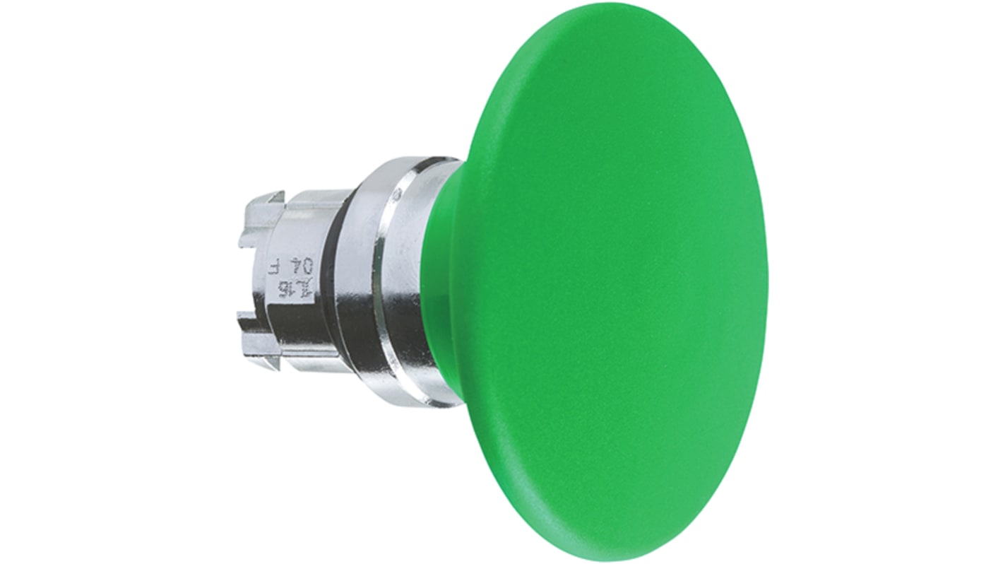 Pulsante instabile Schneider Electric ZB4BR316, diametro 60 mm, verde, metallo cromato, grado di protezione IP66.