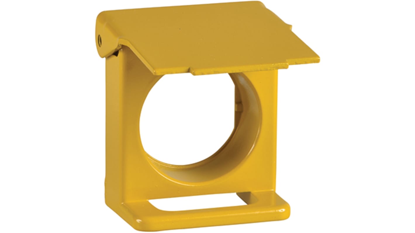 Patta bloccabile Schneider Electric ZB4BZ65, colore giallo, per pulsante a filo da 22 mm, compatibile con la serie XB5.