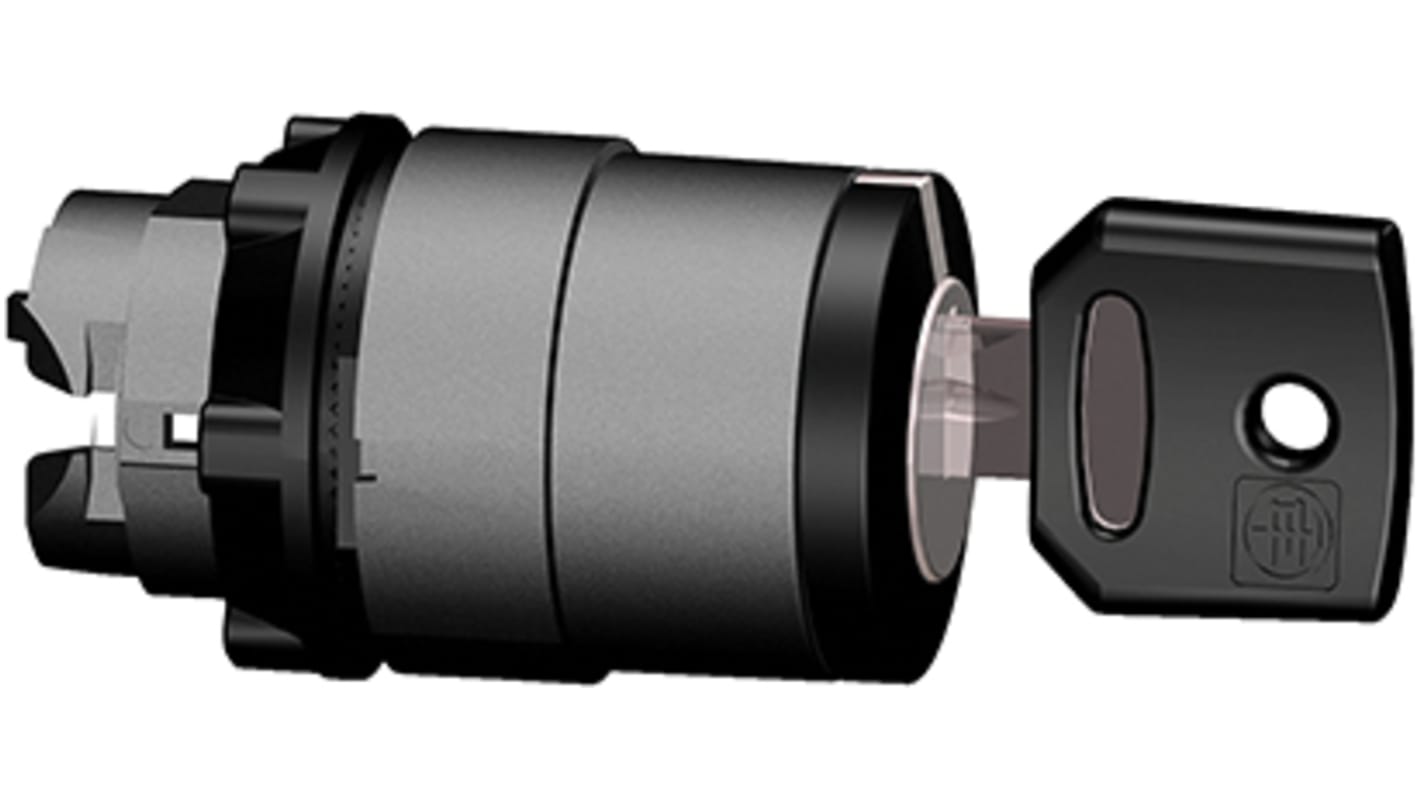 Selettore a 2 posizioni Schneider Electric ZB5AG02, diametro foro 22 mm, grado di protezione IP66, attivazione stabile.
