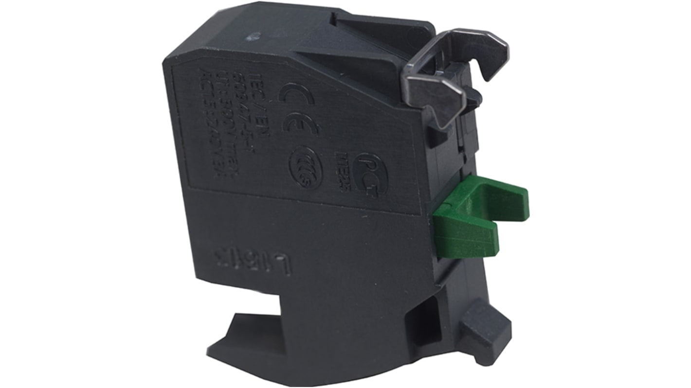 Blocco contatti Schneider Electric ZBE1014, 1 NO, Ø22 mm, tensione 240V, grado di protezione IP20, connettore a innesto.