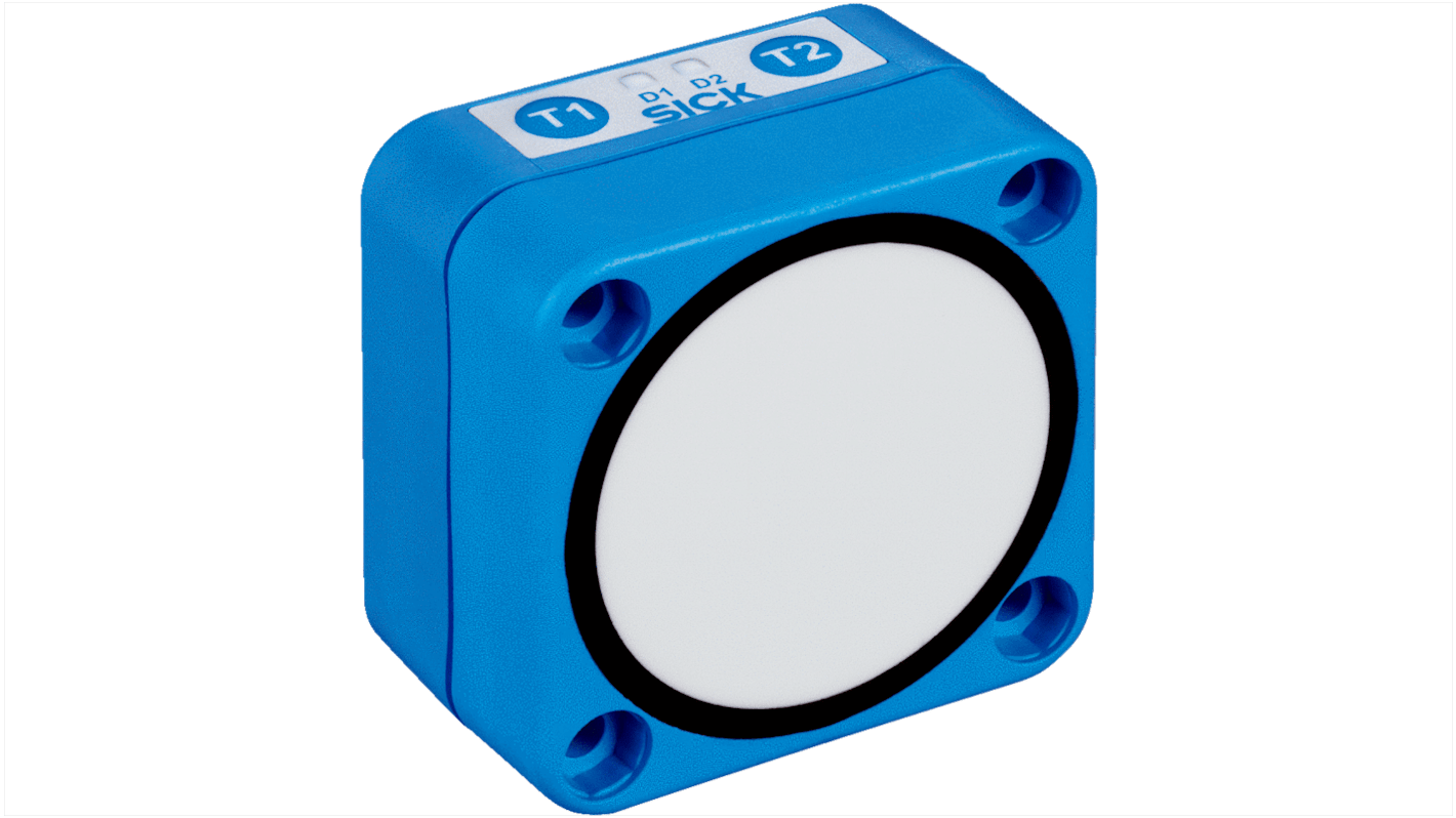 Sensore di prossimità Sick UC30-21516A, ultrasuoni, rilevamento 600-6000 mm, IP65/IP67, dimensioni 36.7x62.2 mm.