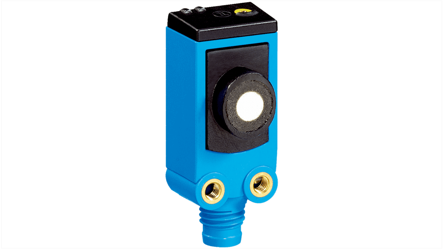 Sensore di prossimità NPN Sick UC4-11345, tecnologia a ultrasuoni, rilevamento fino a 13.100 mm, IP65/IP67. Dimensioni 16.7 x 16 x 40.1 mm.
