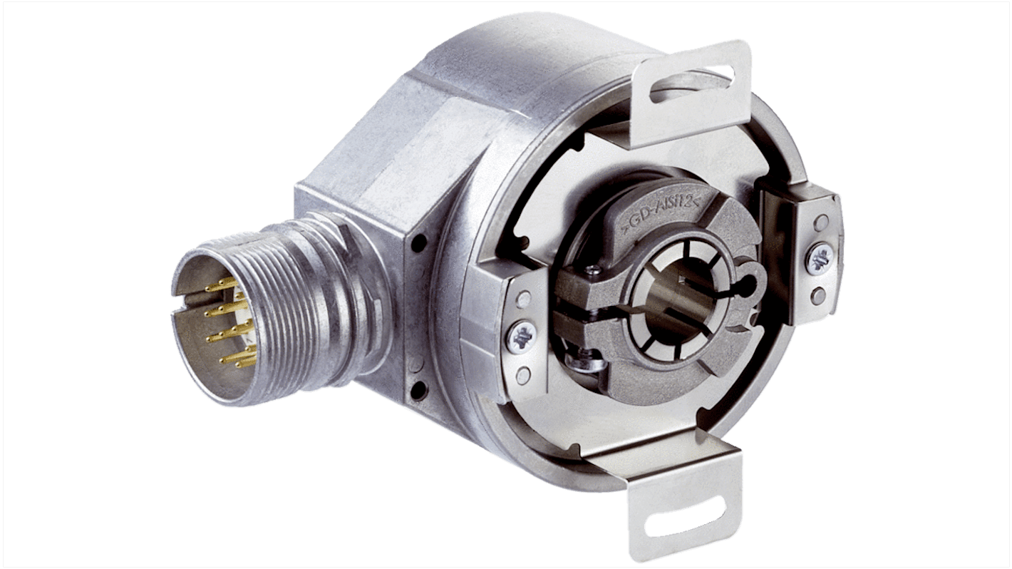 Sick AFM60E-THAA004096, encoder assoluto 4096 impulsi giro SSI, diametro albero 15 mm, IP67, programmabile, 60 mm x 60 mm x 43 mm.