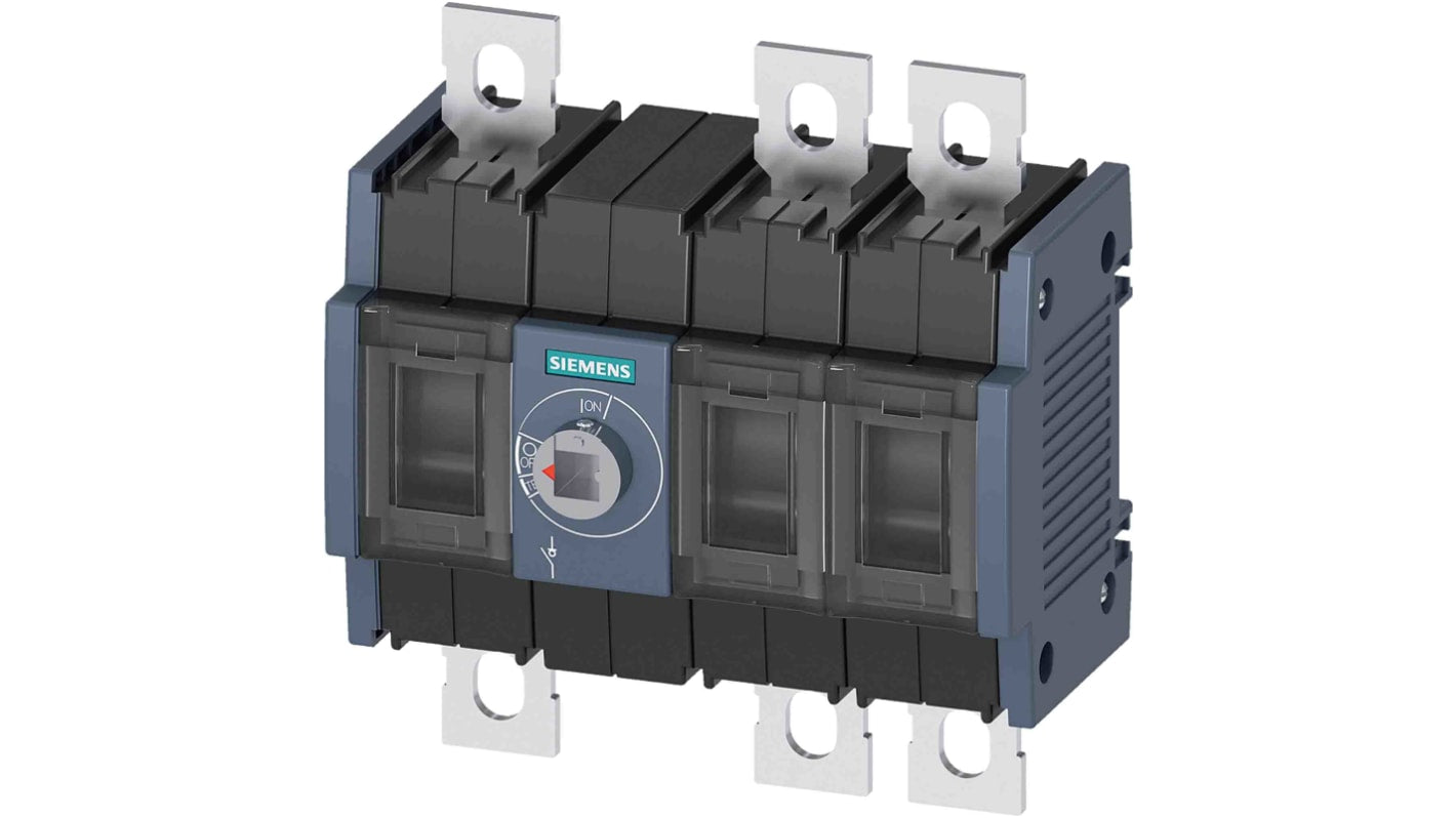 Sezionatore interruttore Siemens SENTRON 3KD, 80A, tre poli, montaggio fisso, fusibile integrato per applicazioni industriali.