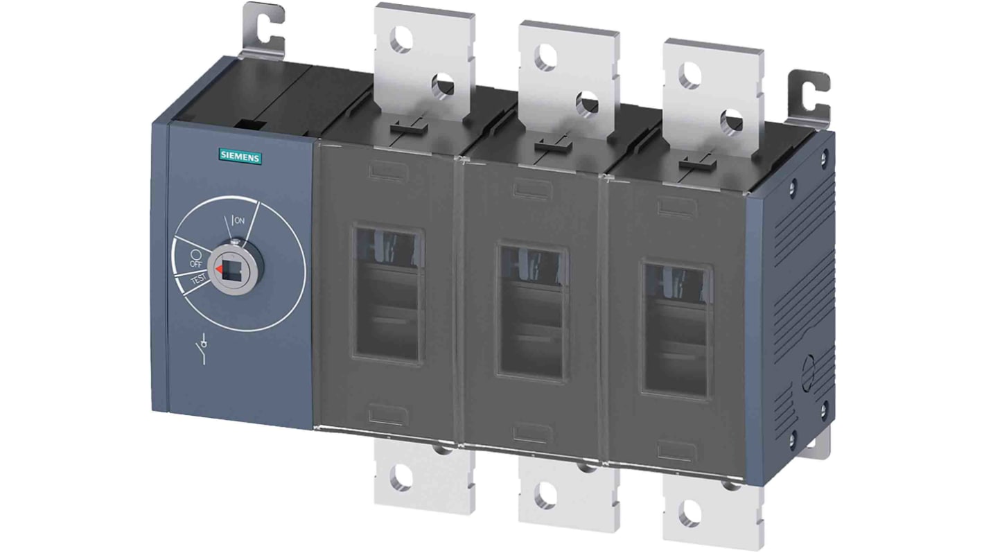 Sezionatore interruttore Siemens SENTRON 3KD5030-0RE10-0, 1000A, tre poli, montaggio fisso, per applicazioni industriali.