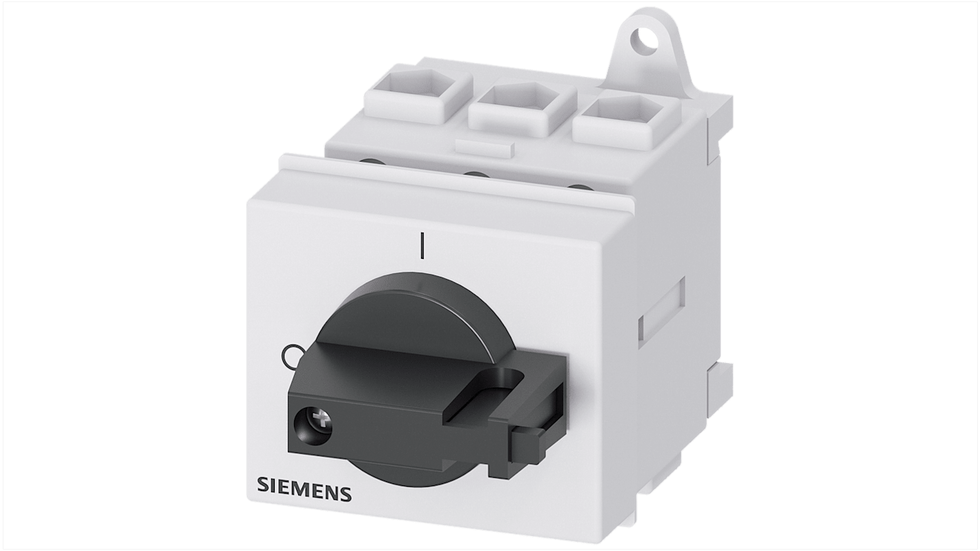 Sezionatore interruttore Siemens 3LD2130-0TK11, 25A, tre poli, montaggio su guida DIN, fusibile integrato, serie SENTRON 3LD.