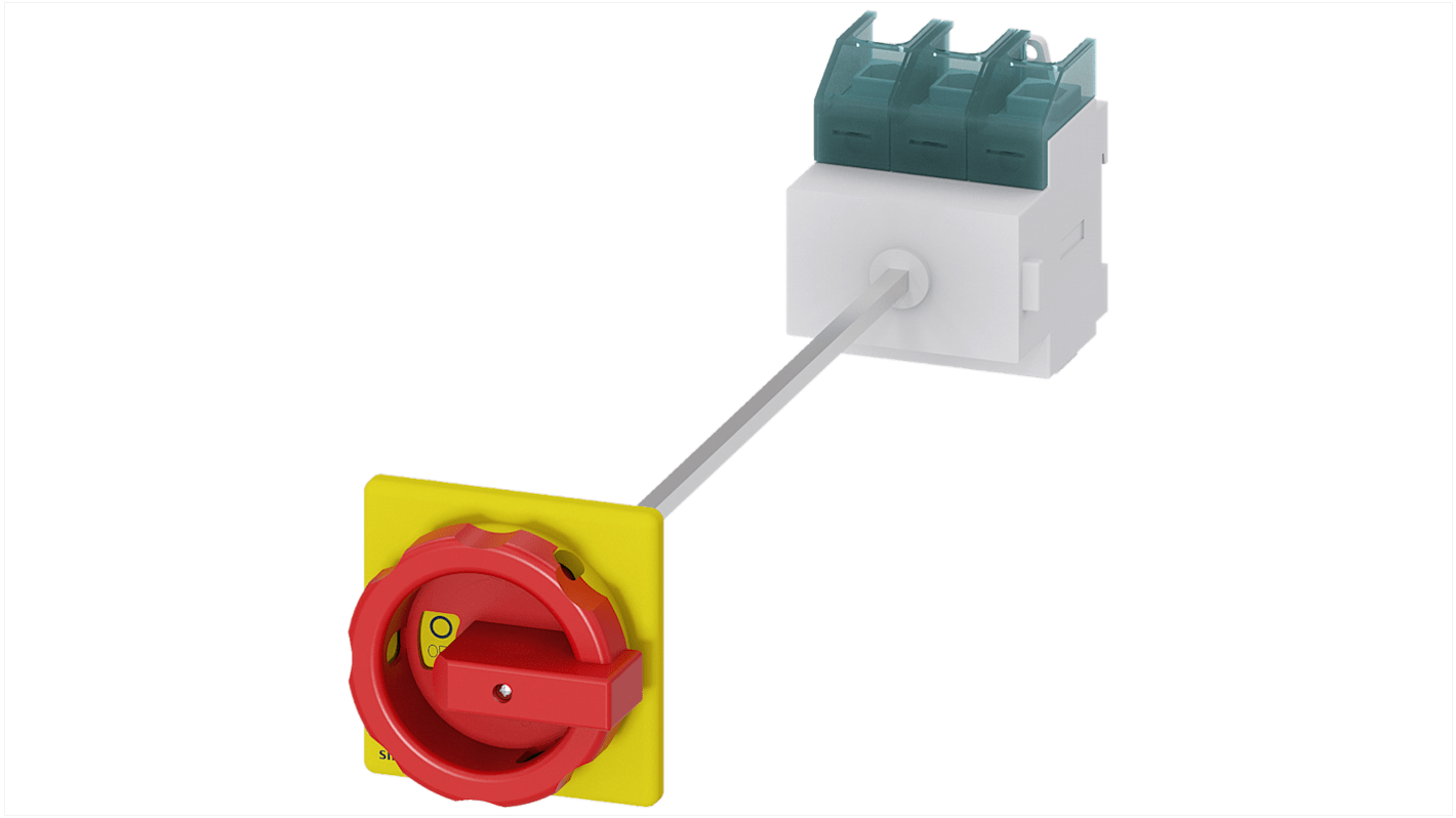 Sezionatore interruttore Siemens 3LD2814-0TK53, 125A, tre poli, montaggio fisso, attuatori con albero 300 mm.