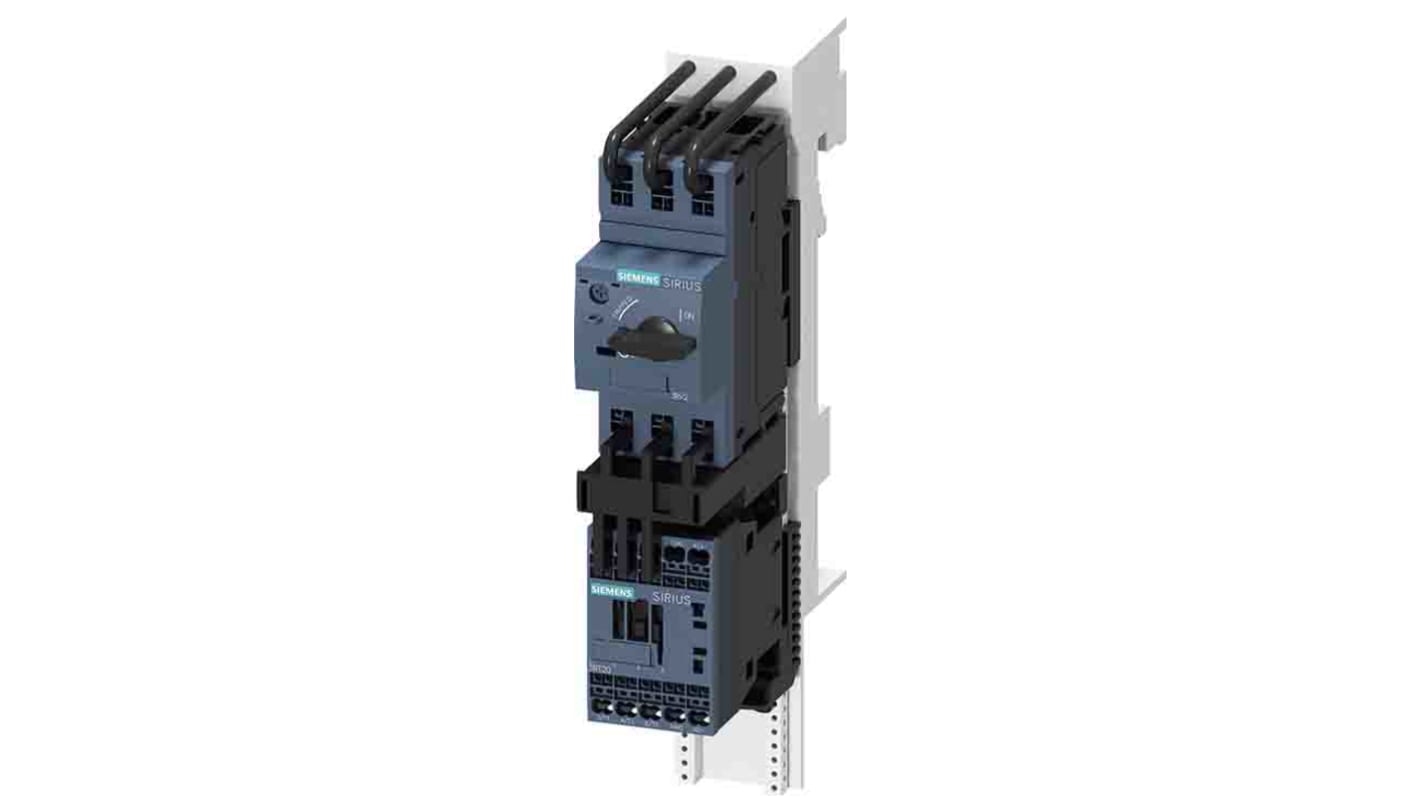 Starter DOL Siemens 3RA2110-1EH15-1BB4 per motori, 1,5 kW, 400 V, 3 fasi, montaggio su guida, grado di protezione IP20.
