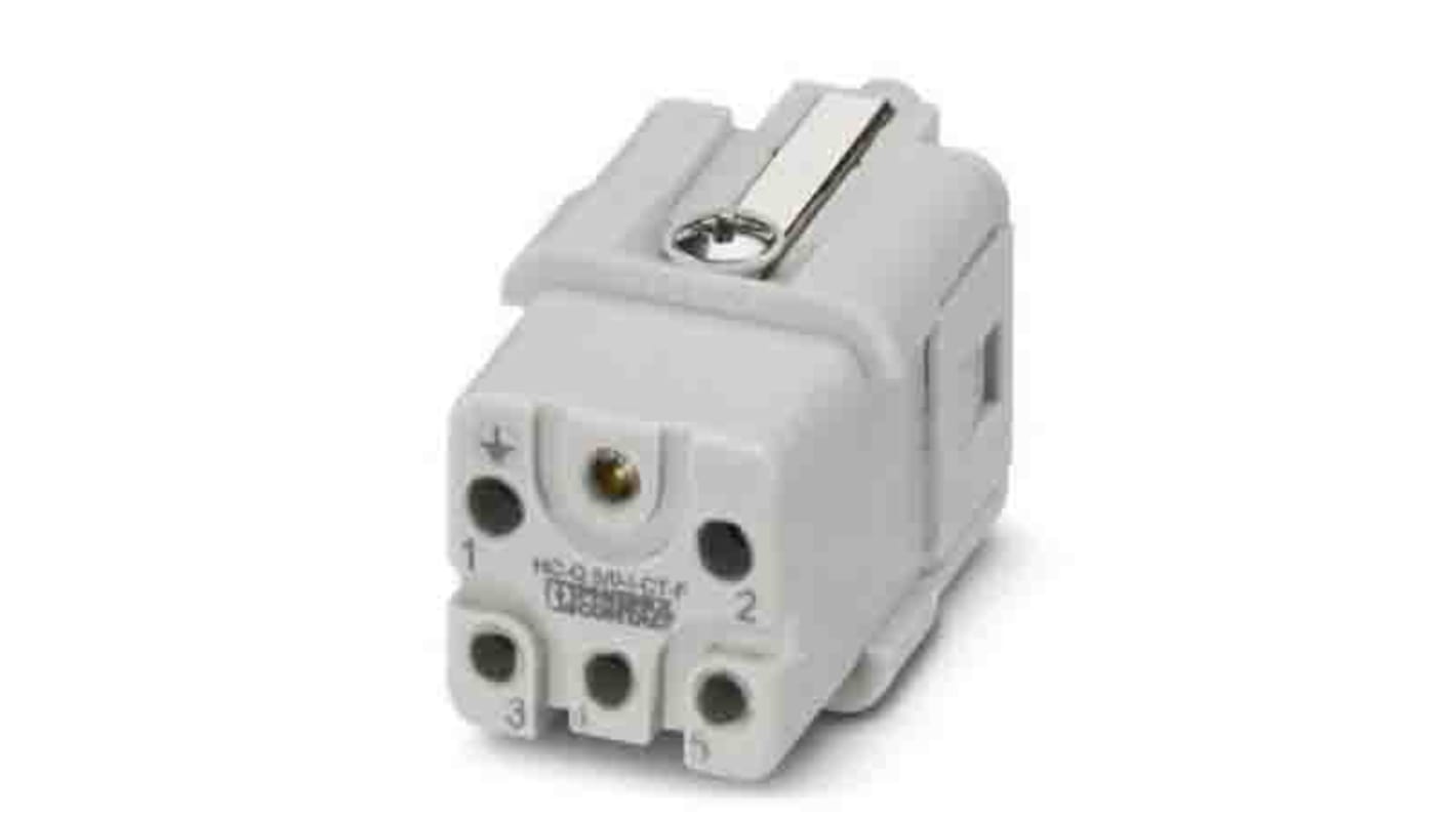 Connettore di potenza femmina Phoenix Contact 1406537 serie HC-Q05, 20A, 5 vie, lega di rame - Ideale per HEAVYCON D7, temperatura -40 °C a 125 °C.