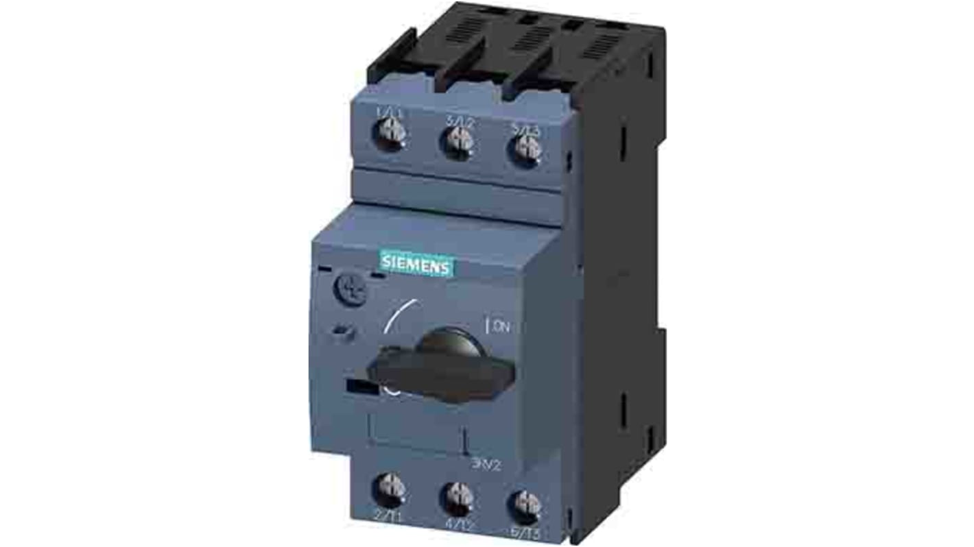 Interruttore automatico Siemens 3RV2421-4CA10, protezione SIRIUS 690 V, 22 A, compatto e resistente, con protezione cortocircuito.