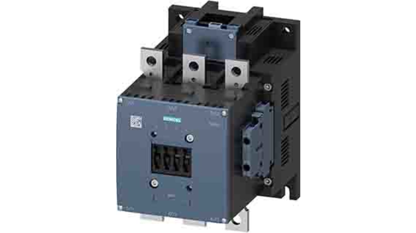 Contattore Siemens 3RT1066-6NP36, 3 poli, 2NO + 2NC, 300 A, bobina 200-277 V, design compatto e modulare.
