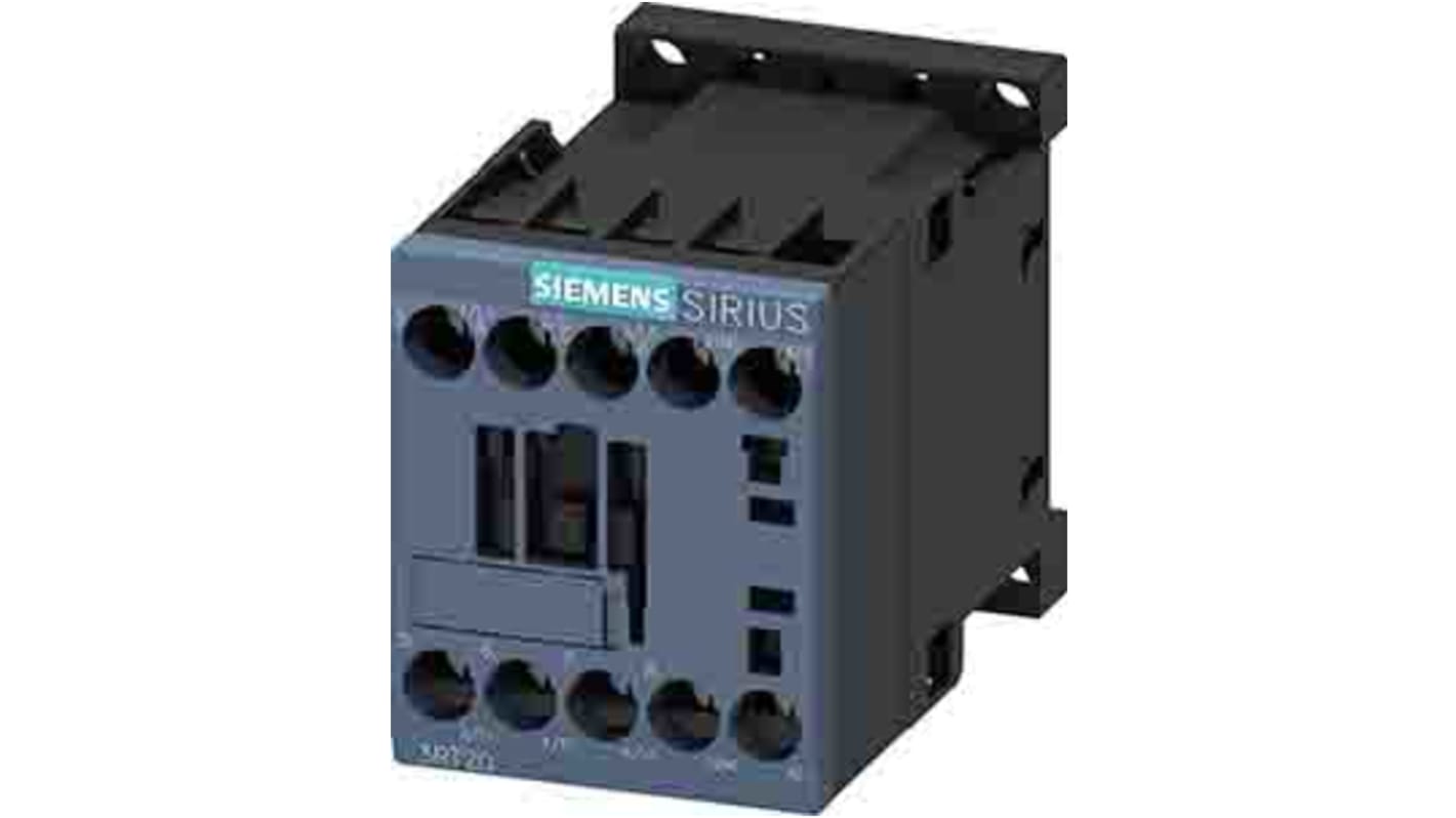 Contattore Siemens 3RT2015-1BM42, 3 poli, 1NC, 7 A, 3 kW, bobina 220 V dc, design compatto, alta affidabilità.