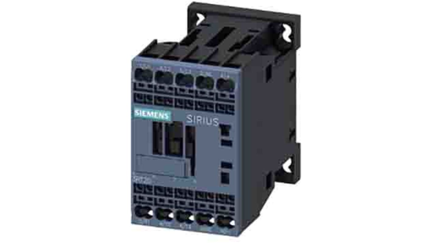 Contattore Siemens 3RT2017-2LB42, 3 poli, 1NC, 12 A, 5.5 kW, bobina 24 V dc, design compatto per circuiti di controllo.