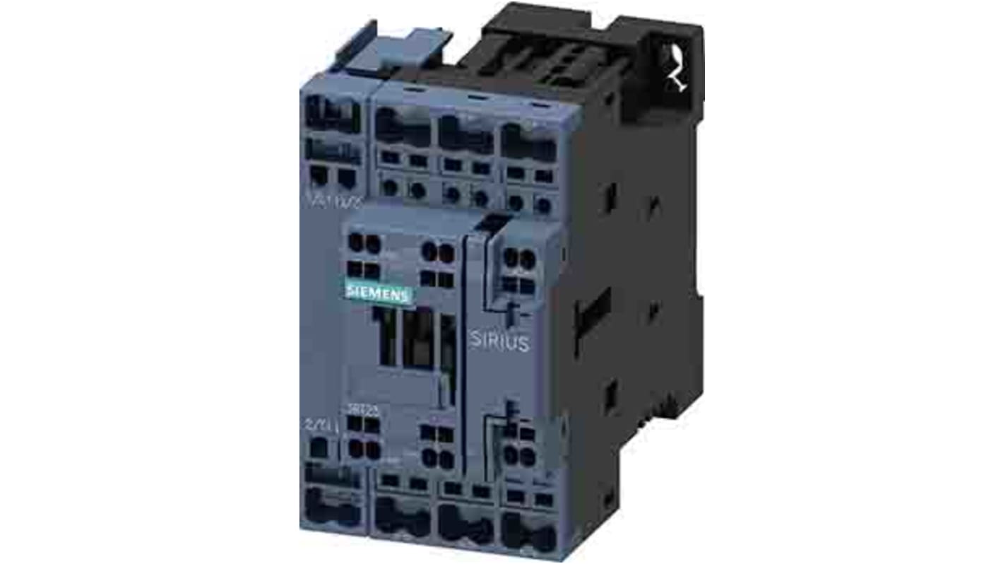 Contattore Siemens 3RT2325-2BB40, 4 poli, 1NO + 1NC, 35 A, 4 kW, bobina 24 V, design compatto e terminali a molla.