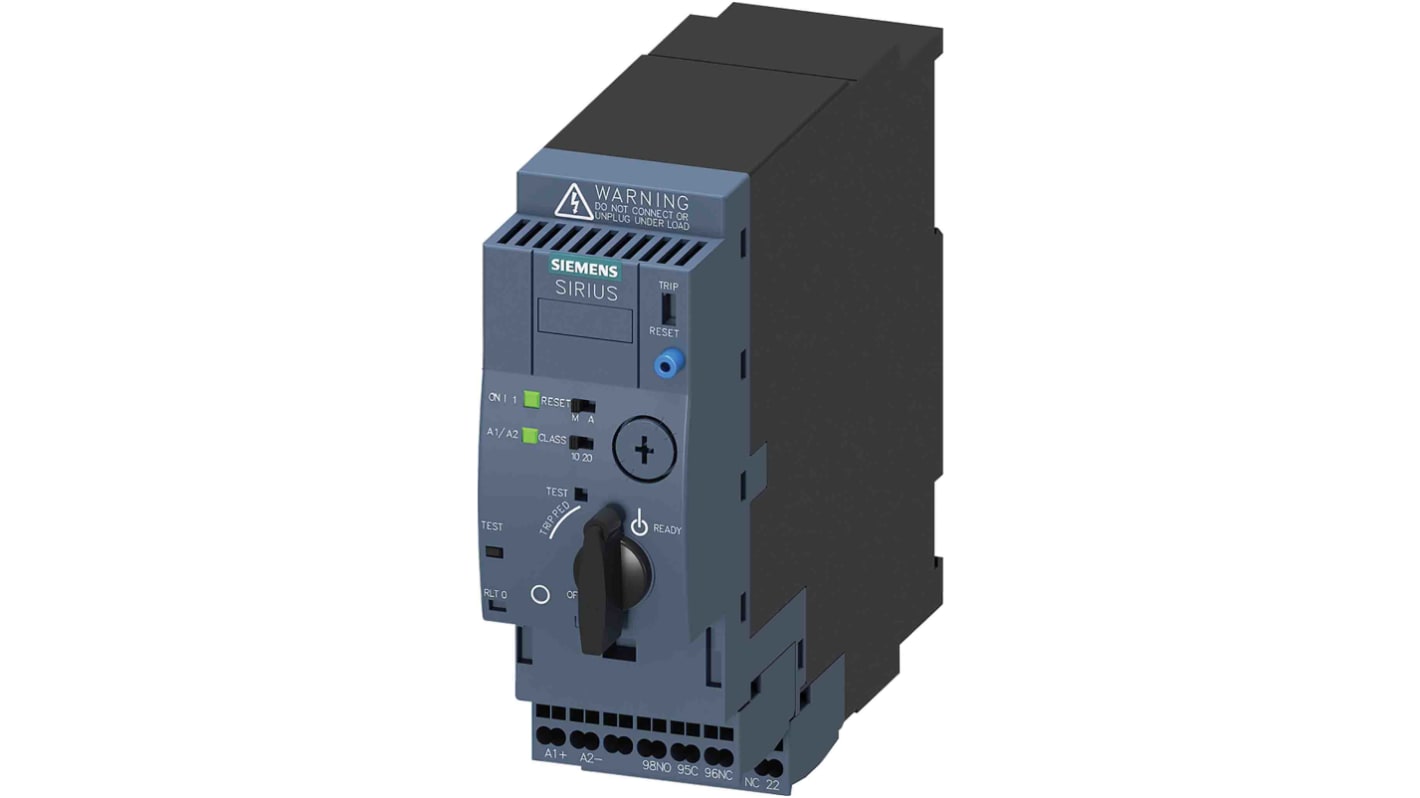 Starter DOL Siemens 3RA6120-2CP33, 3 fasi, 3 kW, 690 V, IP20, montaggio a vite, protezione cortocircuito, design compatto.