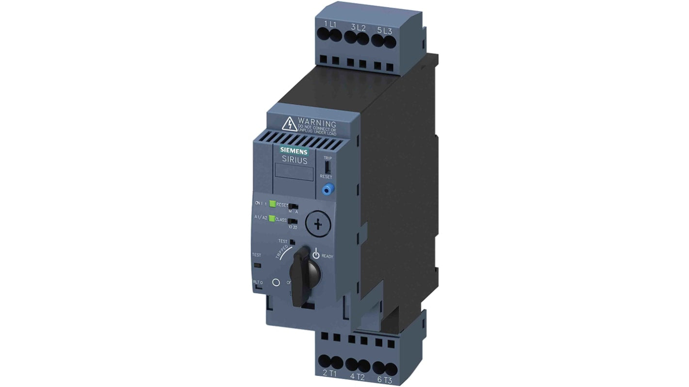 Starter DOL automatico Siemens 3RA6120-2DB34, 3 fasi, 3 kW, 690 V, montaggio a vite, grado di protezione IP20.