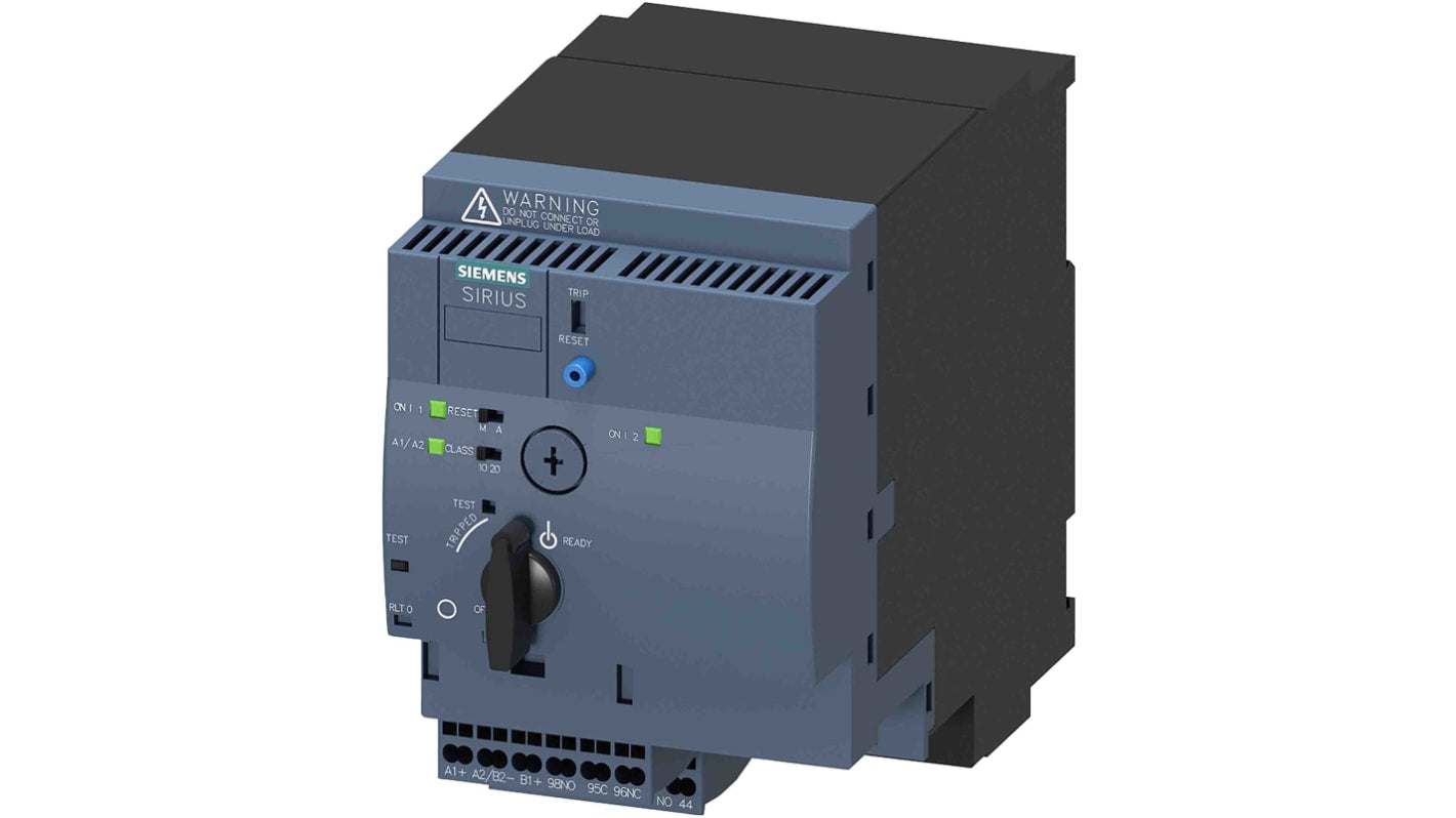 Starter reversibile Siemens 3RA6250-2BB33, 0,75 kW, montaggio a vite, protezione cortocircuiti, temperatura -20 a +60 gradi.