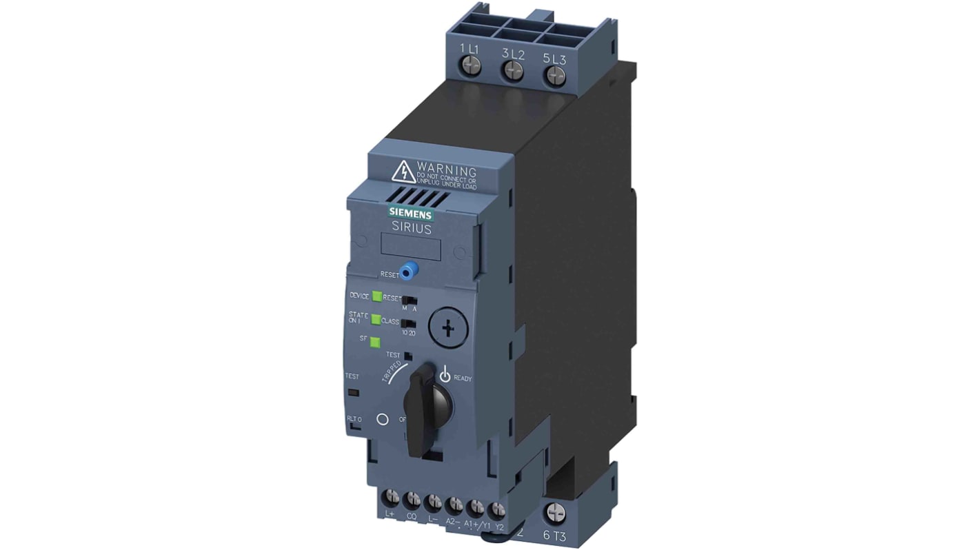 Starter DOL Siemens 3RA6400-1BB42, 3 fasi, 7,5 kW, 690 V, montaggio a vite, protezione IP20, corrente 8,9 A.