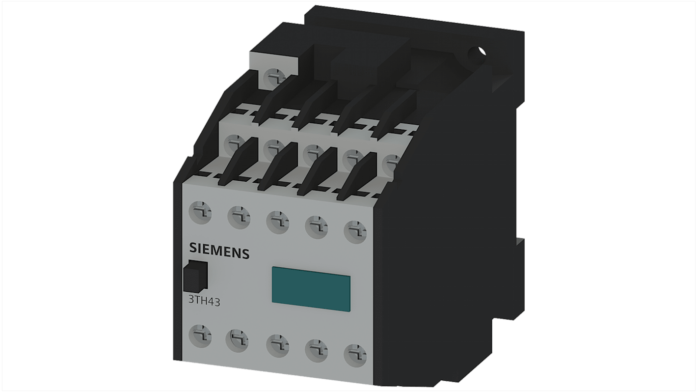 Contattore reversibile Siemens 3TH4355-0AF0, 10 poli, 6 A, tensione bobina 110-132 V c.a., IP20, -25/+55 °C.