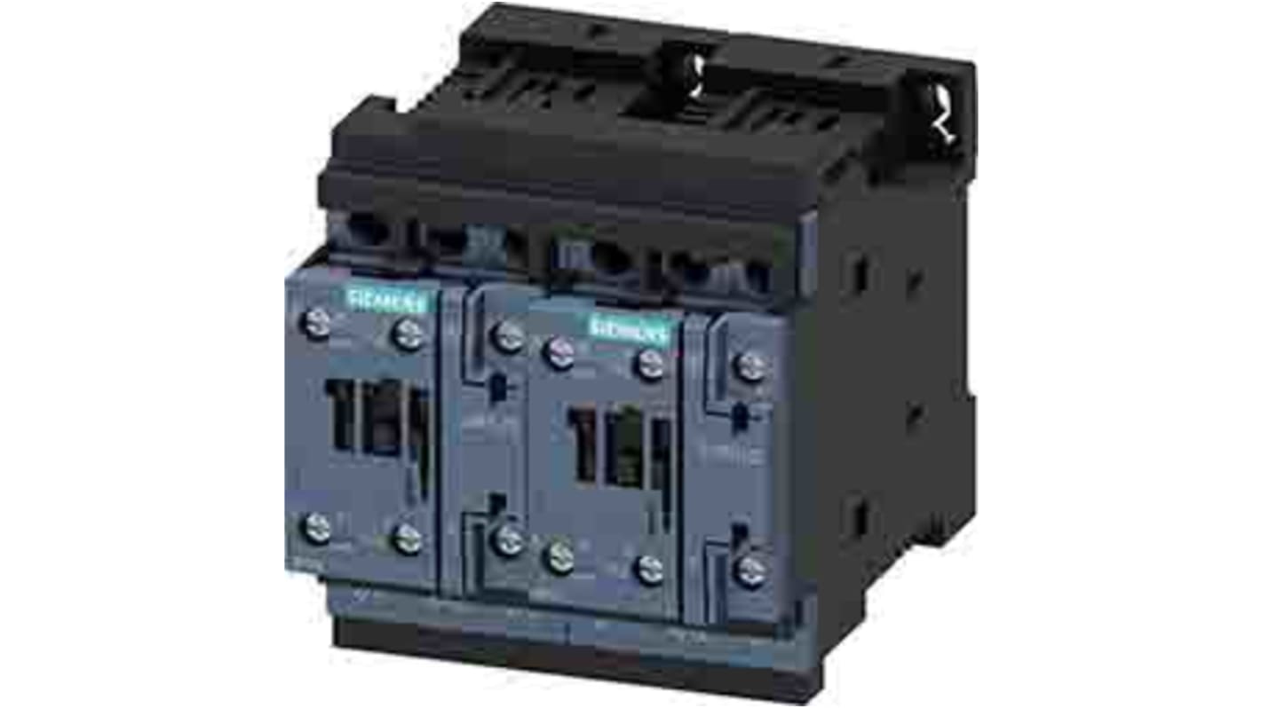 Teleinvertore Reversibile Siemens 3RA2324-8XB30, 3 poli, 12 A, 5,5 kW, montaggio su guida 35 mm, classe di protezione IP20.