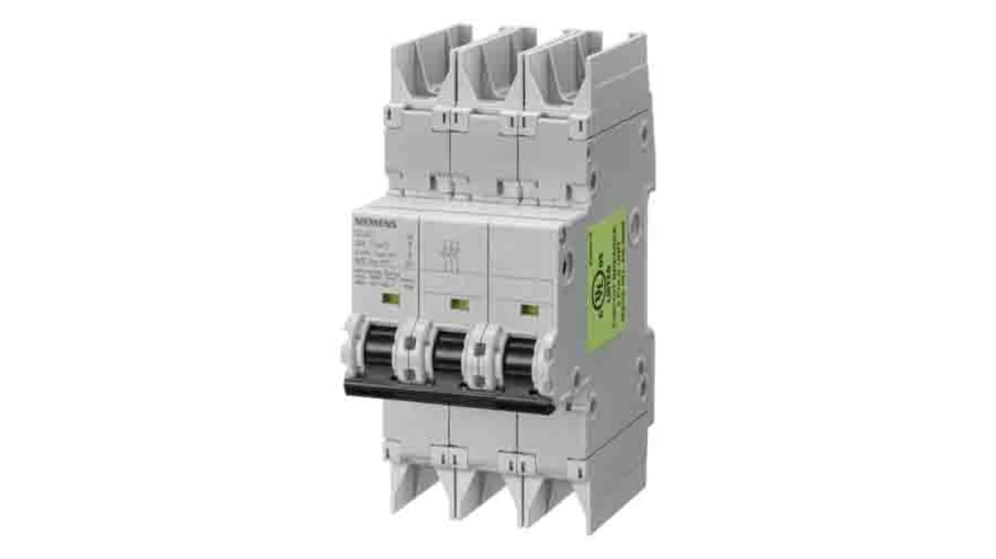 Interruttore magnetotermico Siemens 3 poli, 32 A, 10 kA, montaggio su guida DIN, larghezza 54 mm, serie SENTRON.