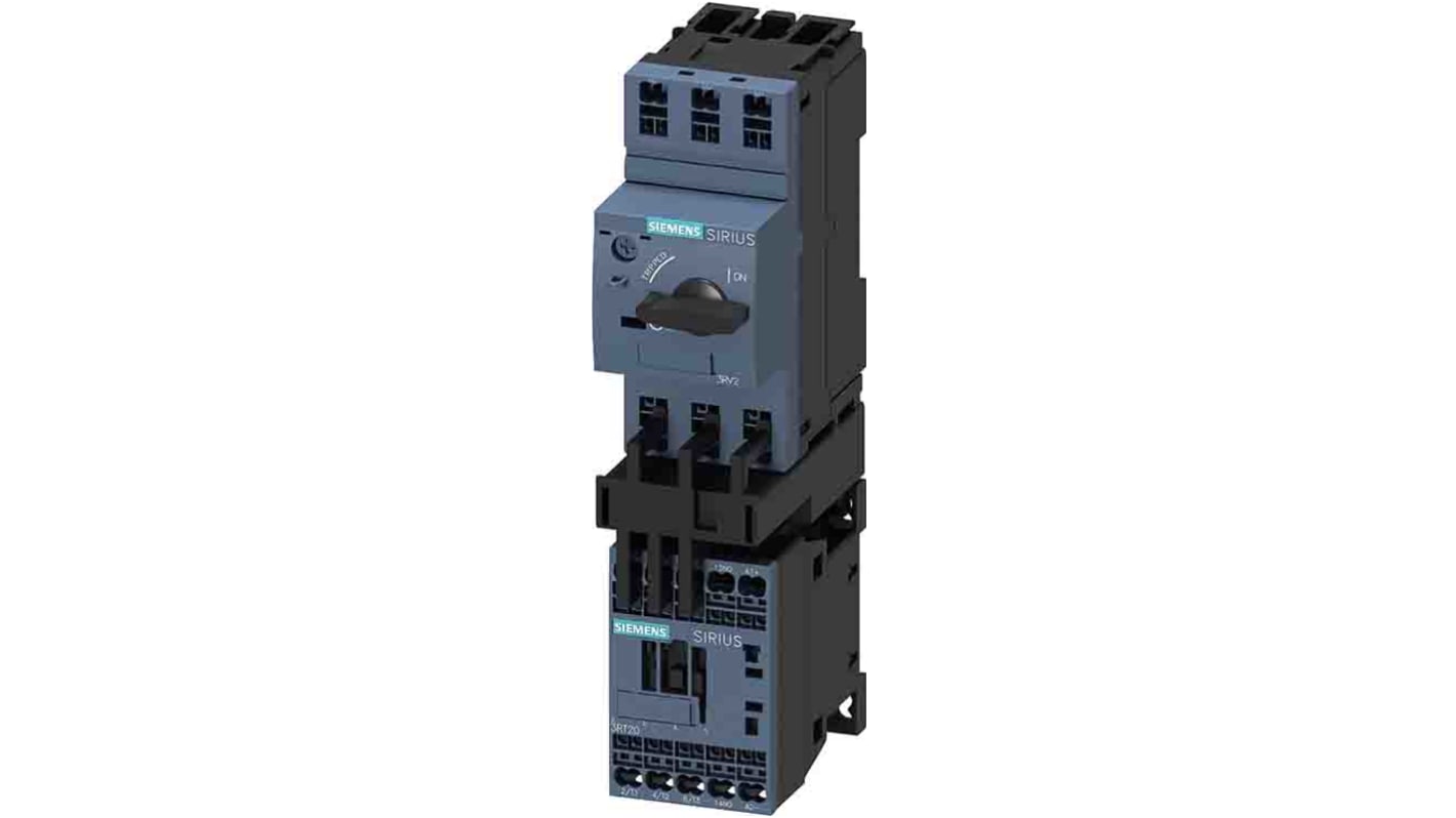 Starter DOL Siemens 3RA2110-1HE15-1BB4, 3 kW, 690 V, 6,5 A, IP20, design modulare, diagnostica espandibile.