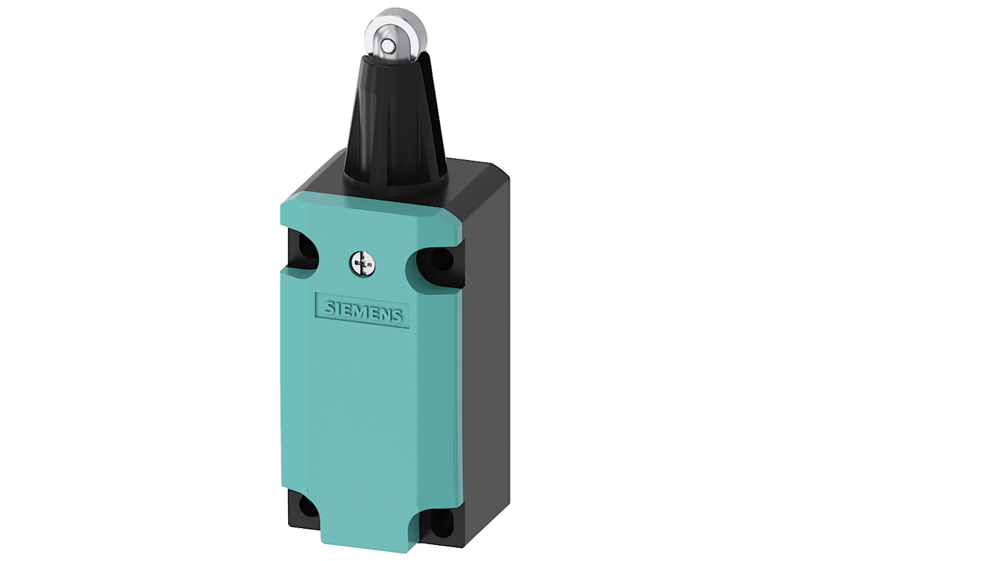 Interruttore di fine corsa Siemens, tasto a rotella in acciaio inox, 1NC/1NA, IP66/IP67, 400V, 4A, montaggio M20.