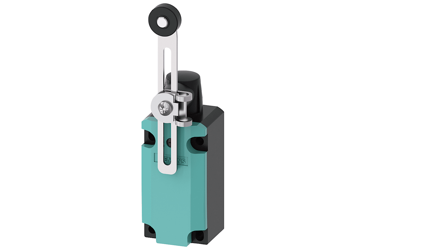 Interruttore di fine corsa rullo Siemens 3SE5112-0LH50, 2NC/1NA, 400V, 4A, protezione IP66/IP67, montaggio M20.