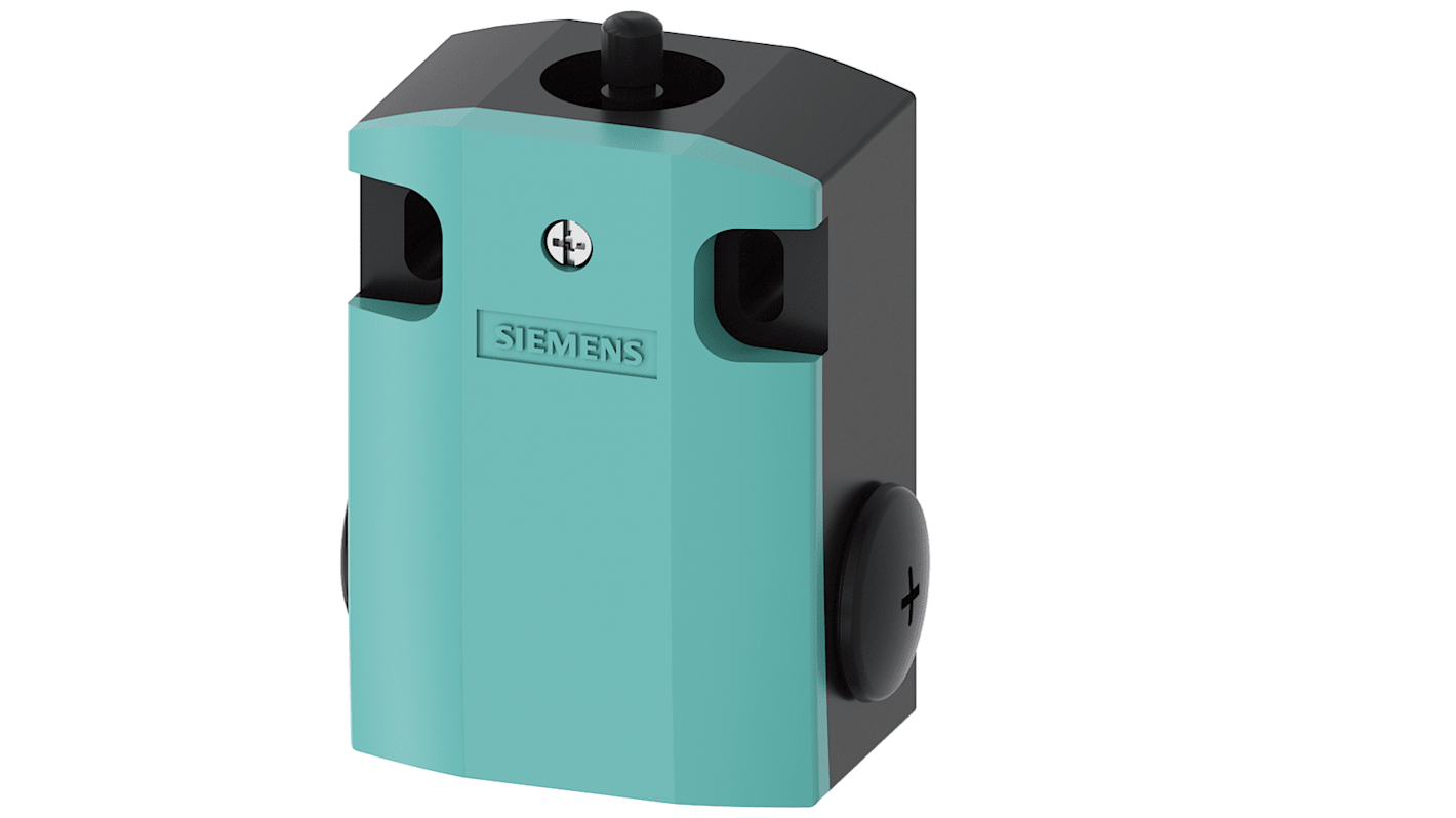Interruttore di fine corsa Siemens 3SE5122-0LA00, stantuffo, 2NC/1NA, custodia metallica, protezione IP66/IP67.