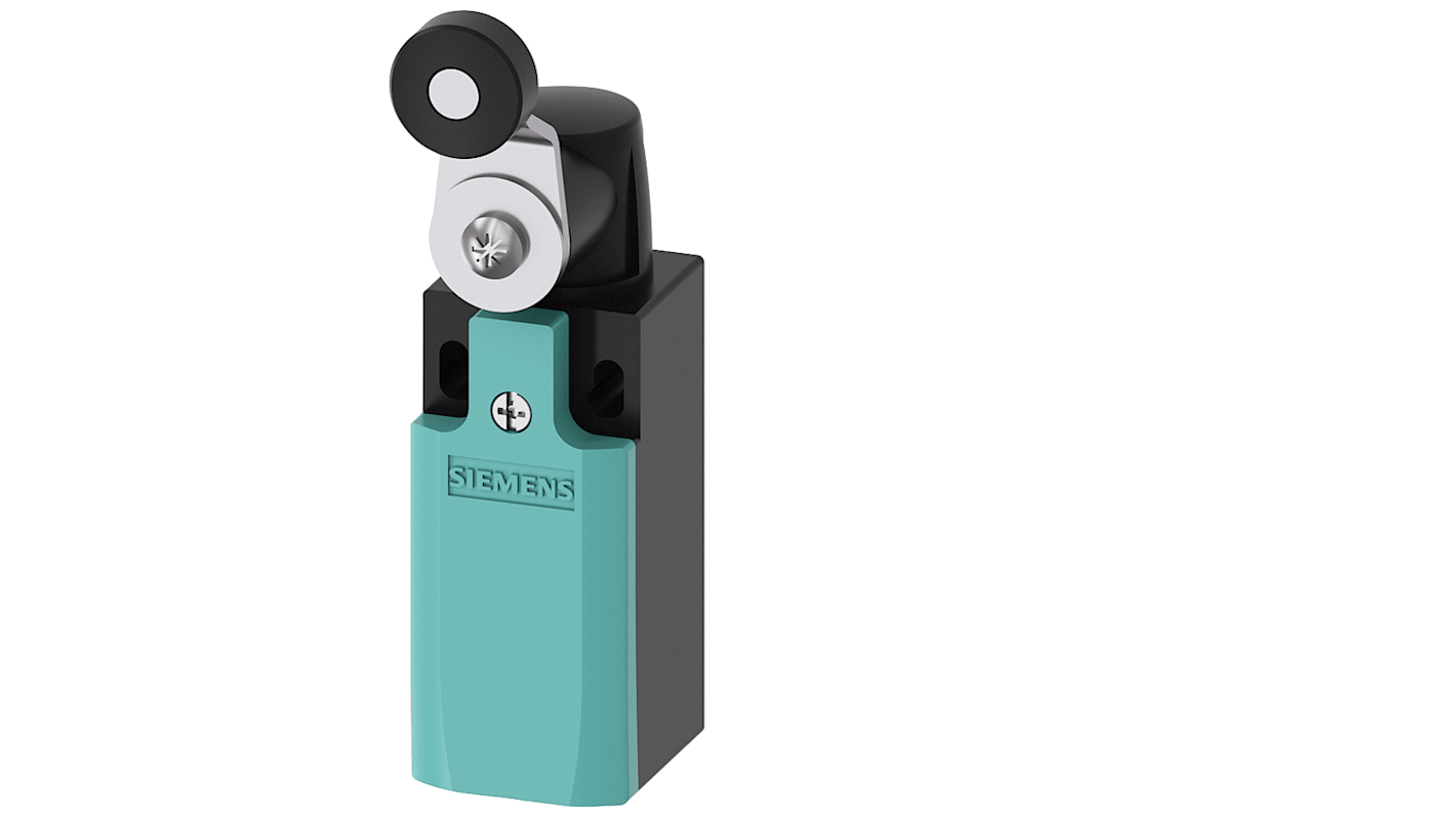 Interruttore di fine corsa Siemens 3SE5232-0HK11-1FA0, attuatore a rullo, 1NC/1NA, IP65, 400V, 4A.