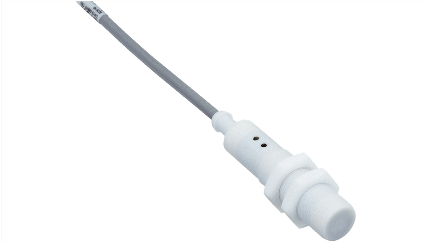 Sensore di prossimità cilindrico Sick CM18-08BPP-TW0, tecnologia capacitiva, uscita PNP, gamma di rilevamento 3,8 mm, IP67.
