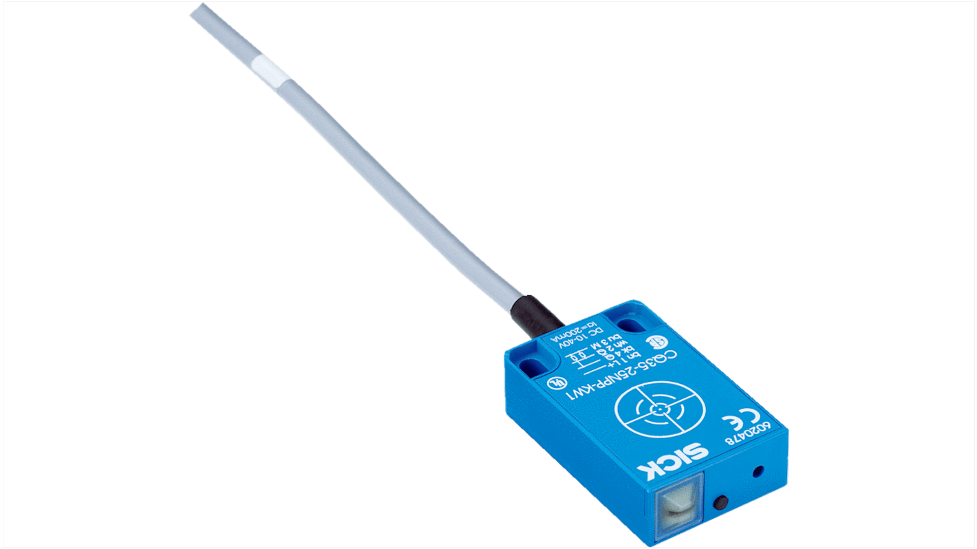 Sensore di prossimità NPN Sick CQ35-25NNP-KC1, rilevamento 4,25 mm, grado di protezione IP67, alimentazione 10-30 V c.c.
