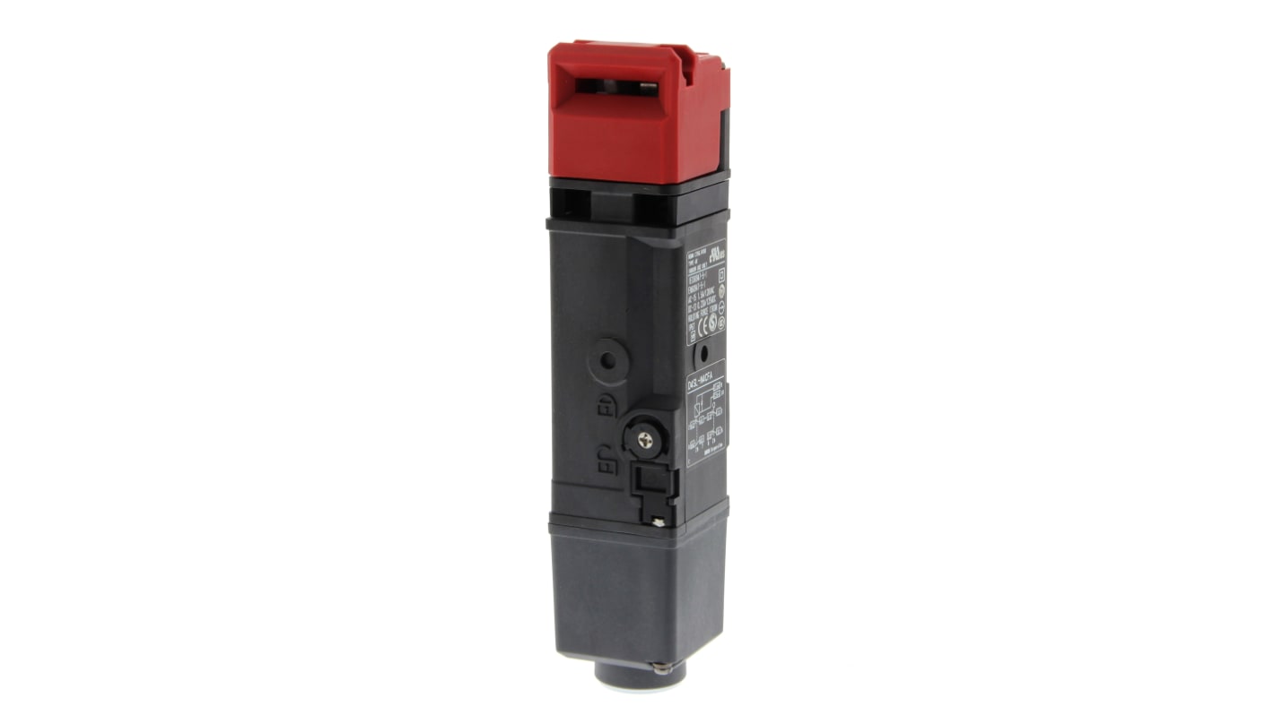 Interruttore di interblocco a solenoide Omron D4SL-N4VFA, 24V cc, 2NC/2NC, IP67, temperatura -10 a 55 °C, cablaggio one-touch.