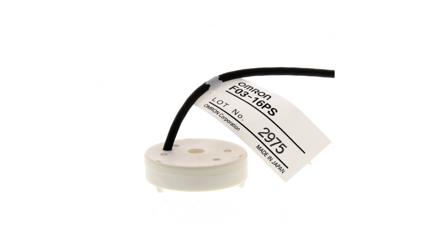 Omron F03-16PS, sensore di punti per Serie K7L, realizzato in polietilene con guaina in PVC e fluoroplastica, resistenza chimica, temperatura -10 a 60 °C.