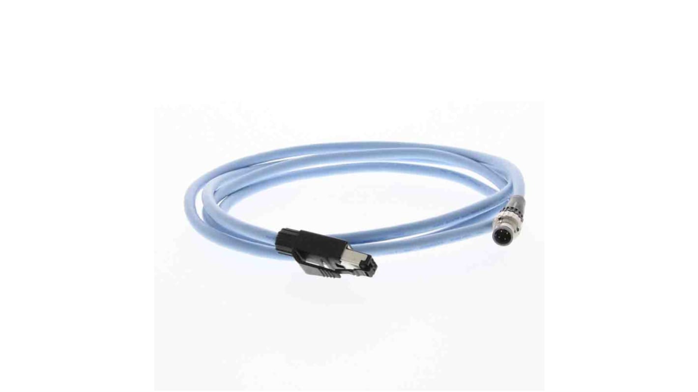 Cavo Ethernet Omron OS32C-ECBL-02M, lunghezza 2m, per configurazione e monitoraggio in ambienti da -10 a 50 °C.