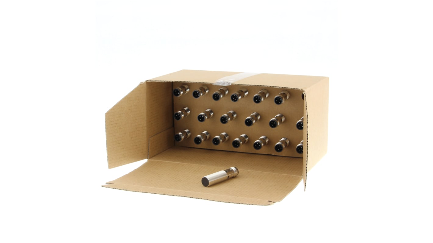 Sensore di prossimità induttivo cilindrico Omron E2B-M12KS04-M1-B1-20, M12 x 1, rilevamento 4 mm, uscita PNP, IP67.
