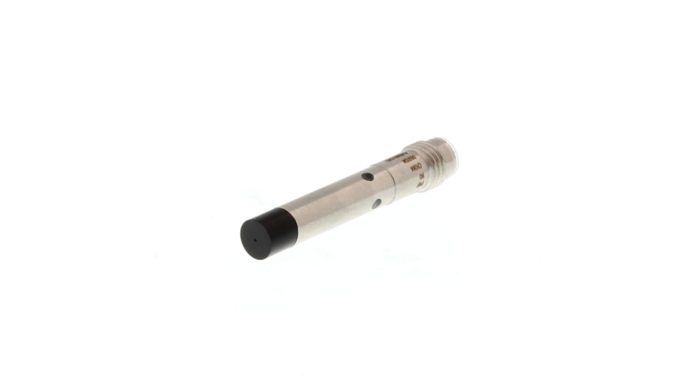 Sensore di prossimità induttivo cilindrico Omron E2E-C06N04-MC-B1, PNP, rilevamento 4 mm, IP67, lunghezza 43 mm.