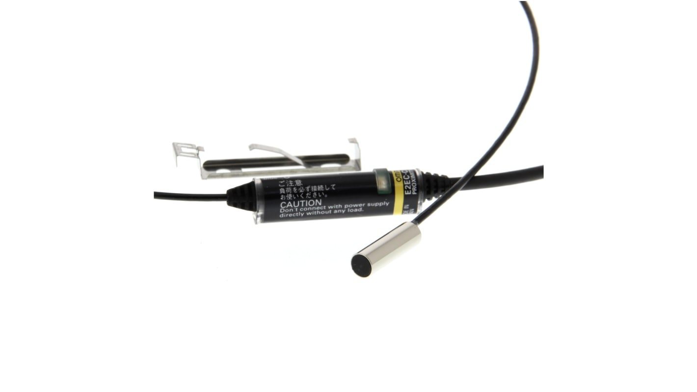 Sensore di prossimità induttivo cilindrico Omron E2EC-C1R5D1, rilevamento a 1,5 mm, alimentazione 12-24 V, grado di protezione IP67.